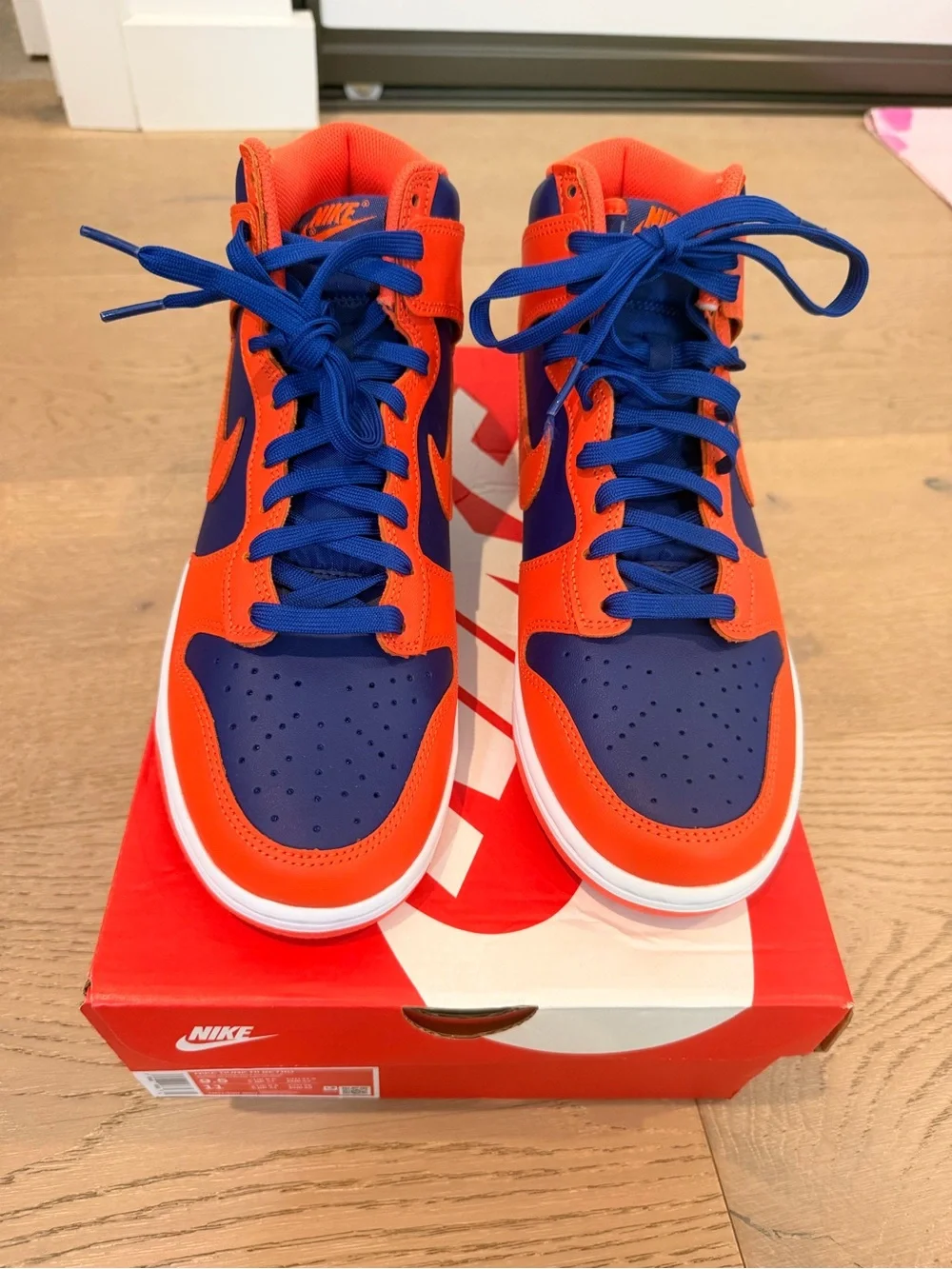 Nike High-Top Sneakers in Orange & Blue